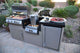 KoKoMo Power Burner Outdoor Kitchen BBQ Island – 7'6" with 4-Burner Grill, Wok Burner & Refrigerator