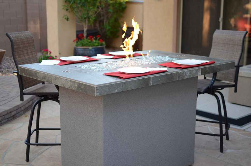 Entertainer Outdoor Bar Fire Pit Table – 6 Ft with Fire Glass (LP/NG Compatible)
