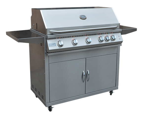 KoKoMo 40” Professional 5-Burner BBQ Grill + Cart – Freestanding Model