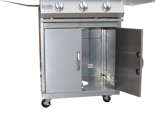 KoKoMo Classic 26” 3-Burner BBQ Grill + Stainless Steel Cart – Freestanding