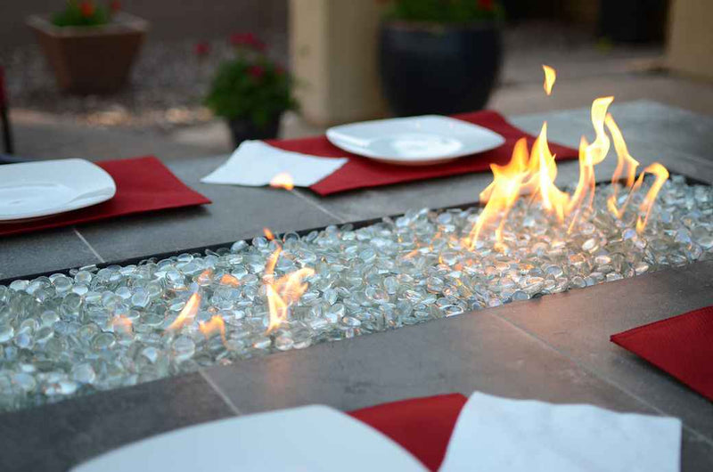 Entertainer Outdoor Bar Fire Pit Table – 6 Ft with Fire Glass (LP/NG Compatible)