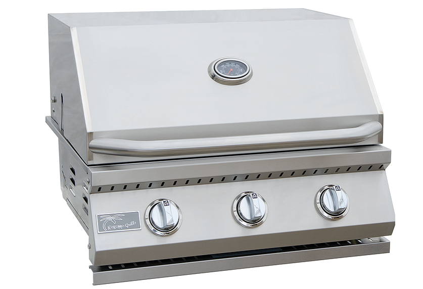 KoKoMo Classic 26” 3-Burner BBQ Grill + Stainless Steel Cart – Freestanding