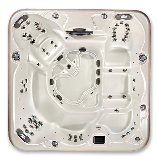 Pinnacle 7-Person Luxury Hot Tub – 8' Spa with Lounger, Captain’s Chair, and Love Seat