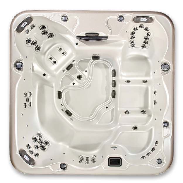 Pinnacle 7-Person Luxury Hot Tub – 8' Spa with Lounger, Captain’s Chair, and Love Seat