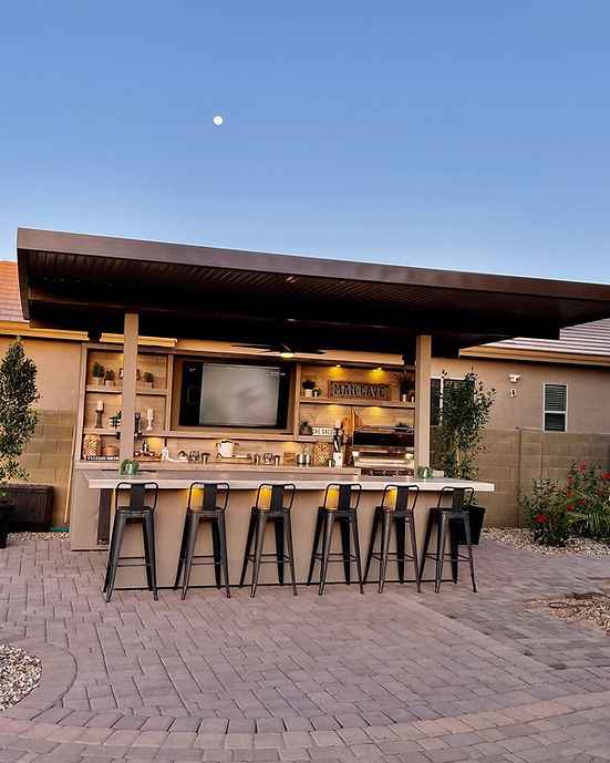 KoKoMo Fantasy Island Outdoor Kitchen Pavilion – 20'x20' Luxury BBQ Island with 70" TV, Bar, Grill, Kegerator & More