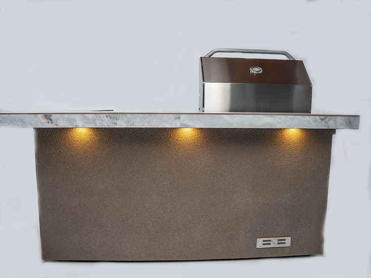 KoKoMo St. John 7'6" Outdoor Kitchen Island – Built-In 32" Grill + Bar Seating