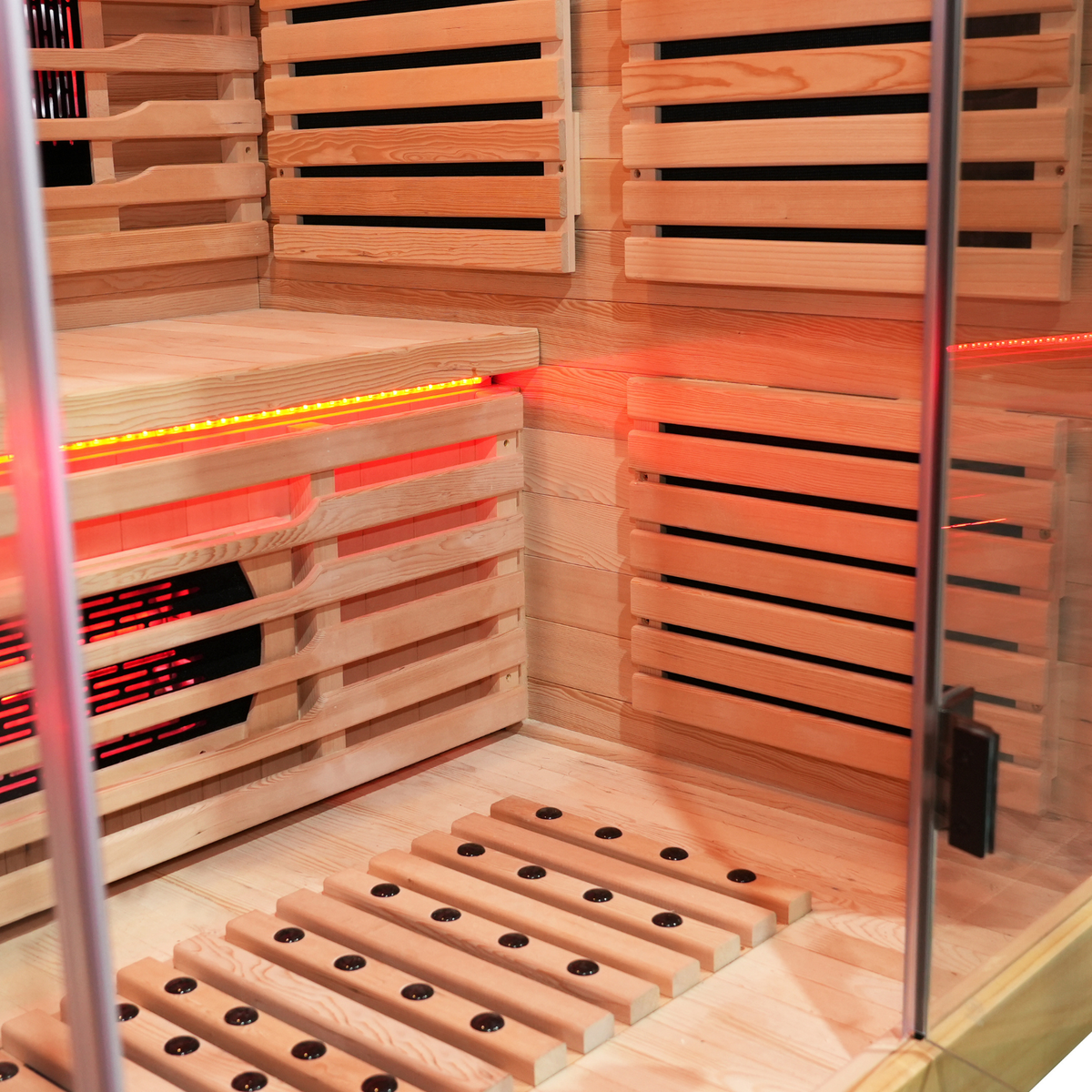 Blisspod I Venetian RED I All-In-One - Full Spectrum + Red Light Therapy I Indoor Premium Sauna I 3 Person