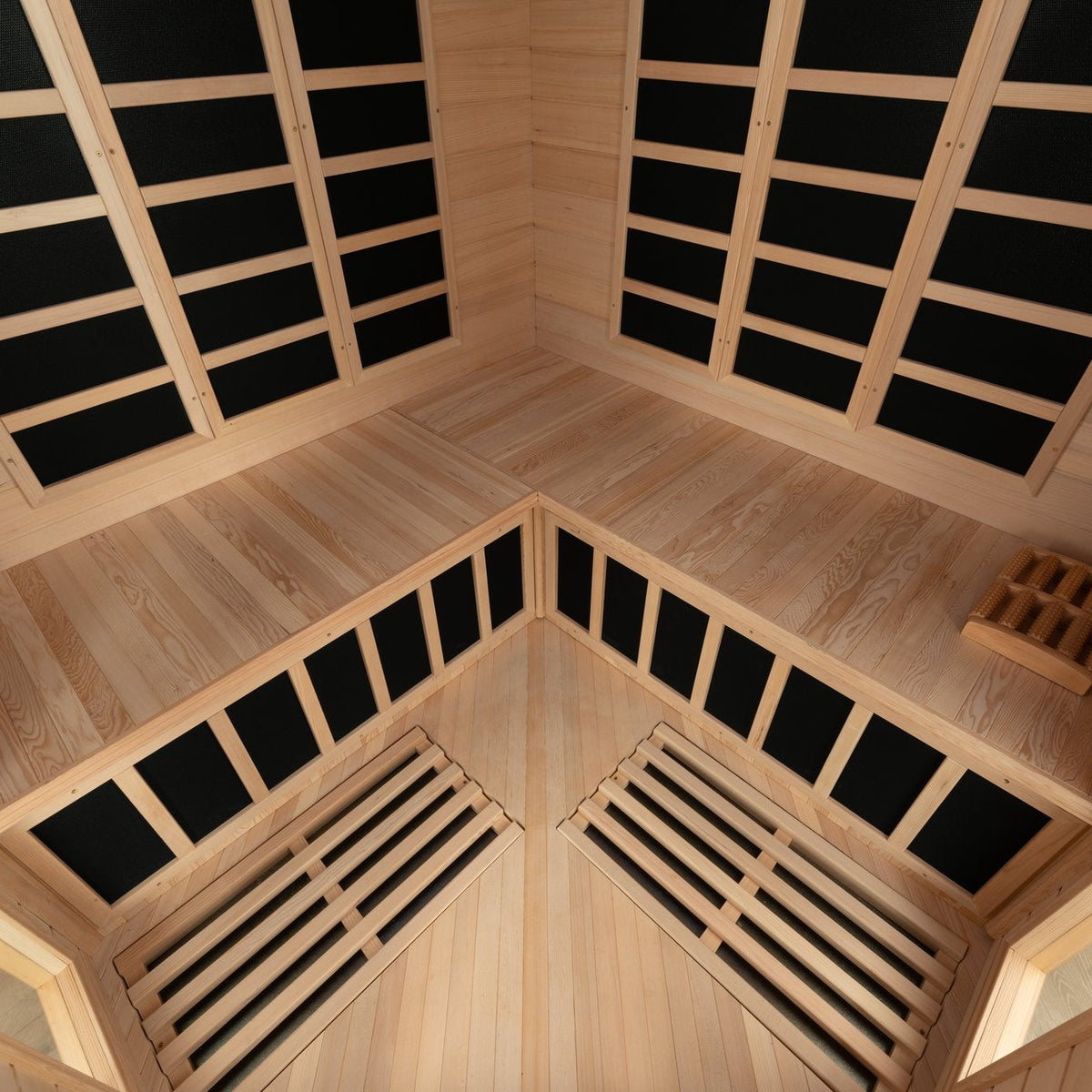 Blisspod | Vienna | Corner Spacious Far Infrared Sauna | Canadian Hemlock Wood | Ultra Low EMF | 12 Heaters | 4-5 Persons
