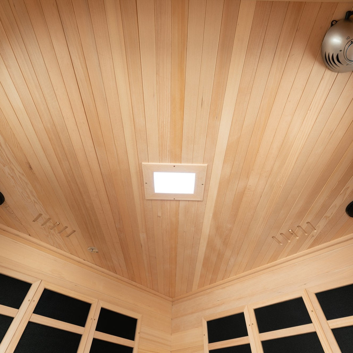 Blisspod | Vienna | Corner Spacious Far Infrared Sauna | Canadian Hemlock Wood | Ultra Low EMF | 12 Heaters | 4-5 Persons