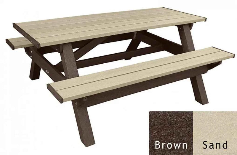 Deluxe 6′ Picnic Table – Durable Recycled Plastic Outdoor Seating