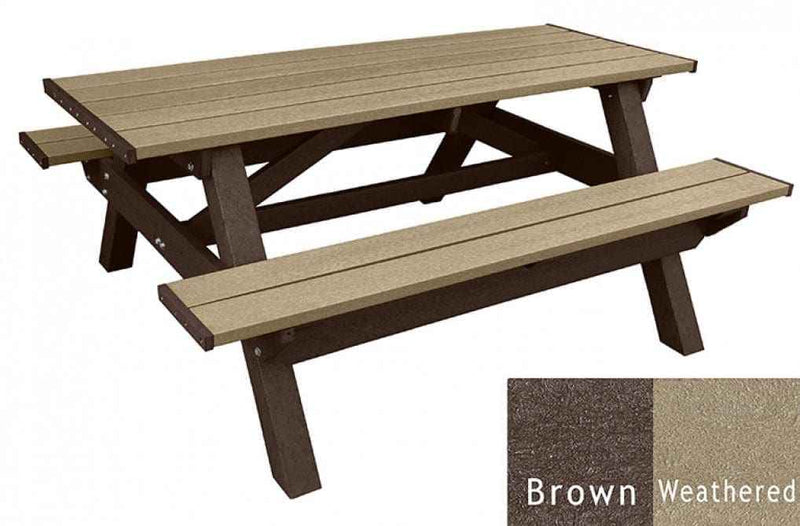 Deluxe 6′ Picnic Table – Durable Recycled Plastic Outdoor Seating