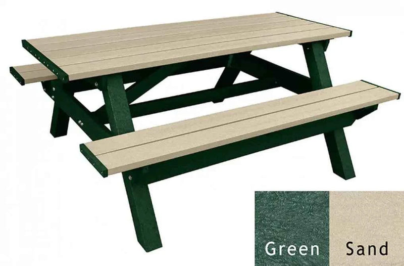 Deluxe 6′ Picnic Table – Durable Recycled Plastic Outdoor Seating