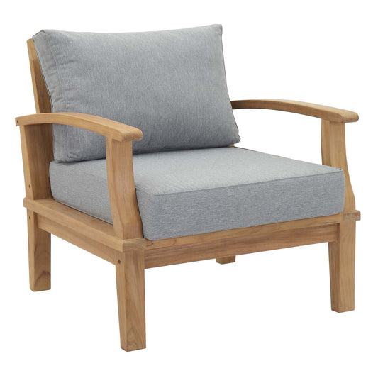 Patio Elegance Marina 10-Piece Outdoor Teak Patio Set – Grey Cushions