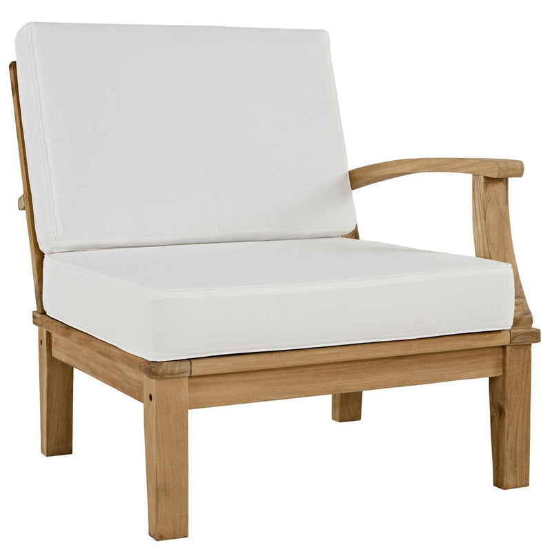 Modway Marina 10-Piece Outdoor Teak Patio Set – White Cushions by Patio Elegance