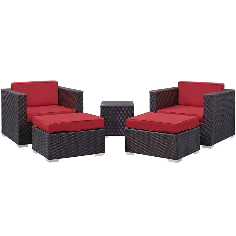 Modway Convene 5-Piece Outdoor Patio Sectional Set