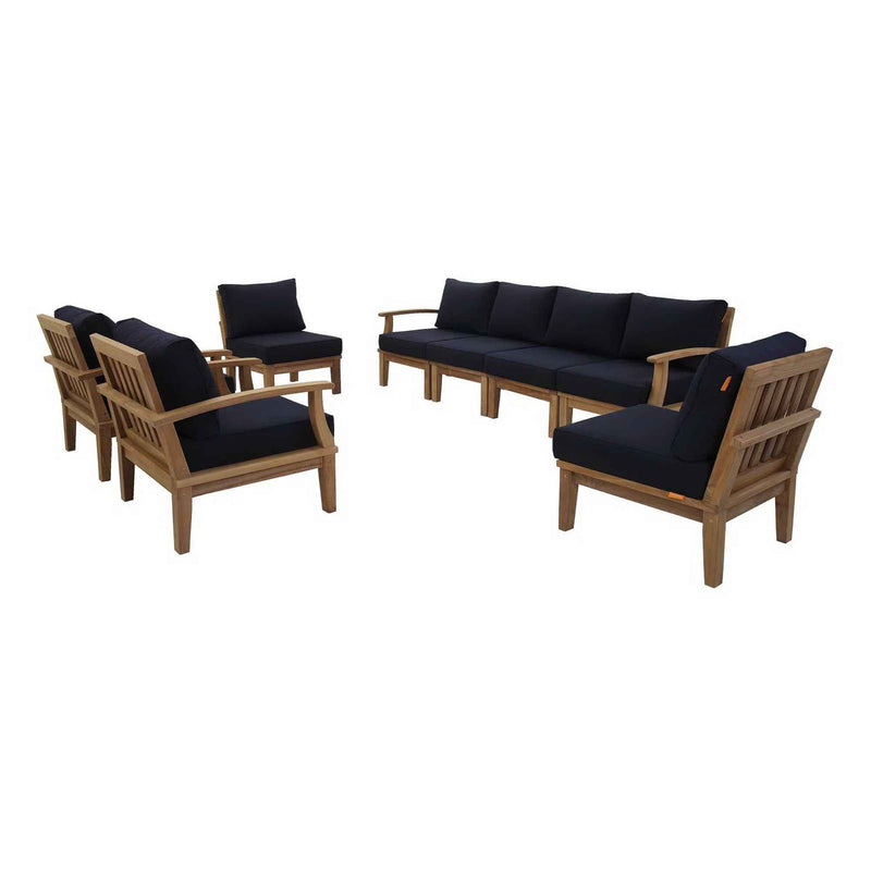 Patio Elegance Marina 8-Piece Outdoor Teak Sectional Set by Modway