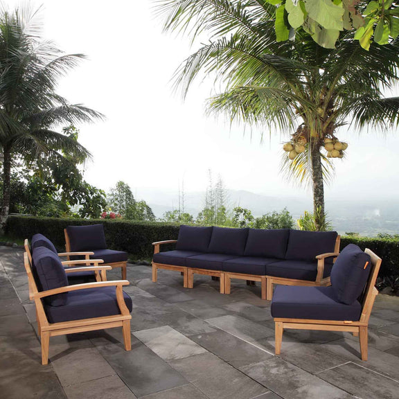Patio Elegance Marina 8-Piece Outdoor Teak Sectional Set by Modway