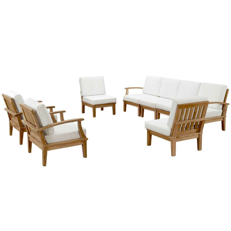 Patio Elegance Marina 8-Piece Outdoor Teak Sectional Set by Modway