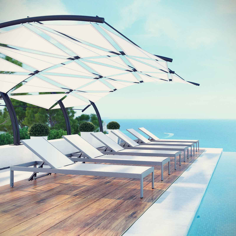 Modway Shore Outdoor Patio Aluminum Chaise Lounge – Set of 6