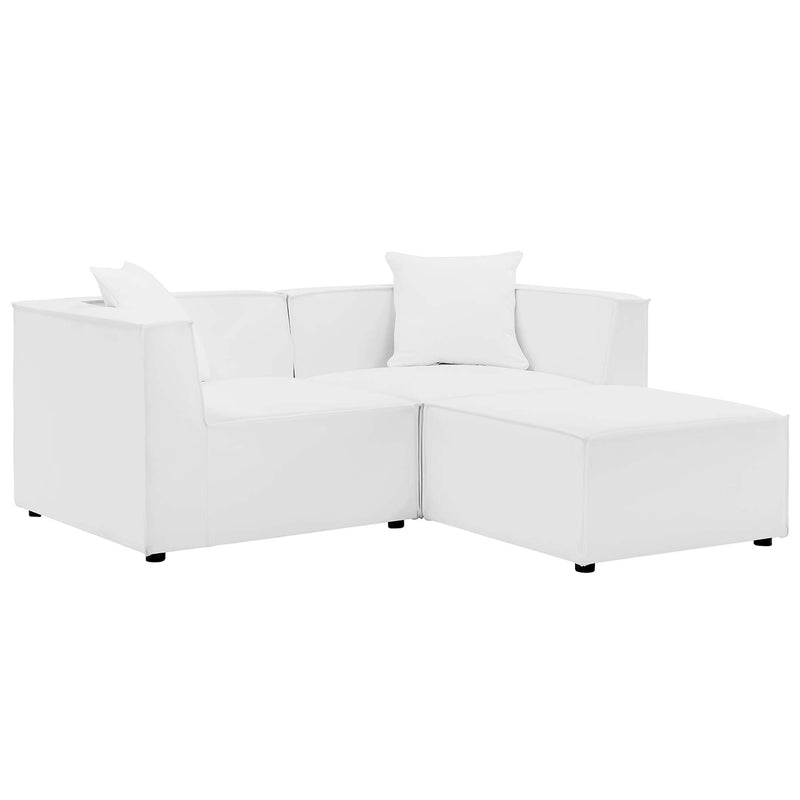 Saybrook Outdoor Loveseat & Ottoman Set – Modway - Patio Elegance