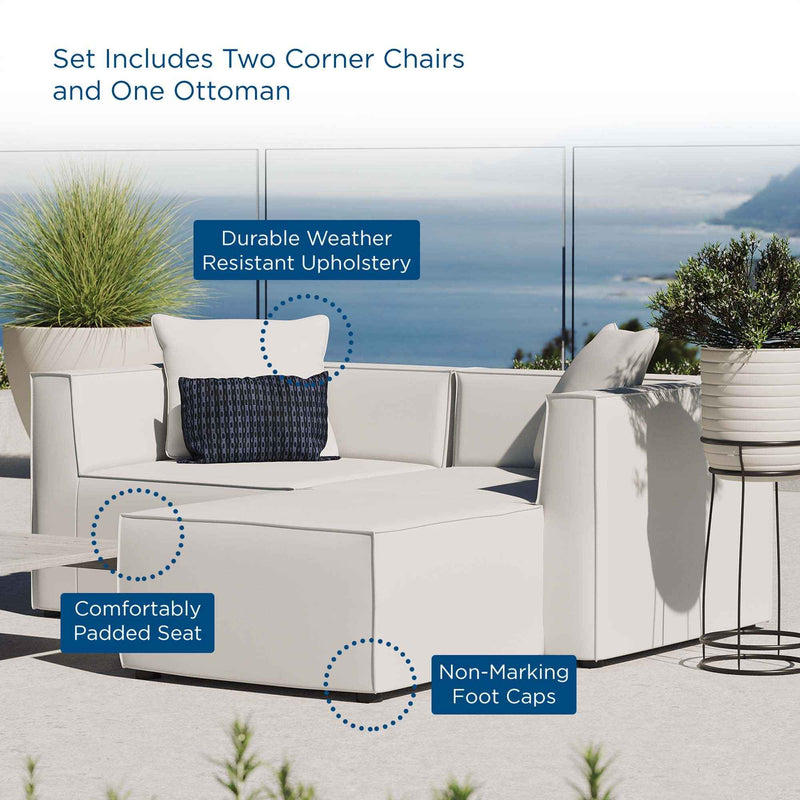 Saybrook Outdoor Loveseat & Ottoman Set – Modway