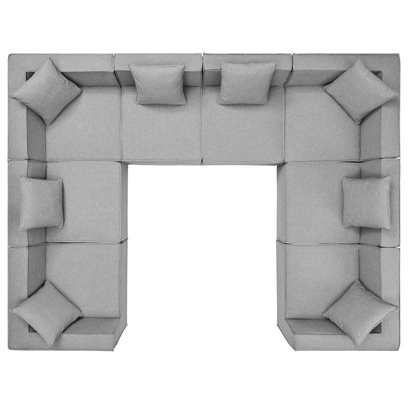 Patio Elegance Saybrook 8-Piece Outdoor Upholstered Sectional Sofa by Modway