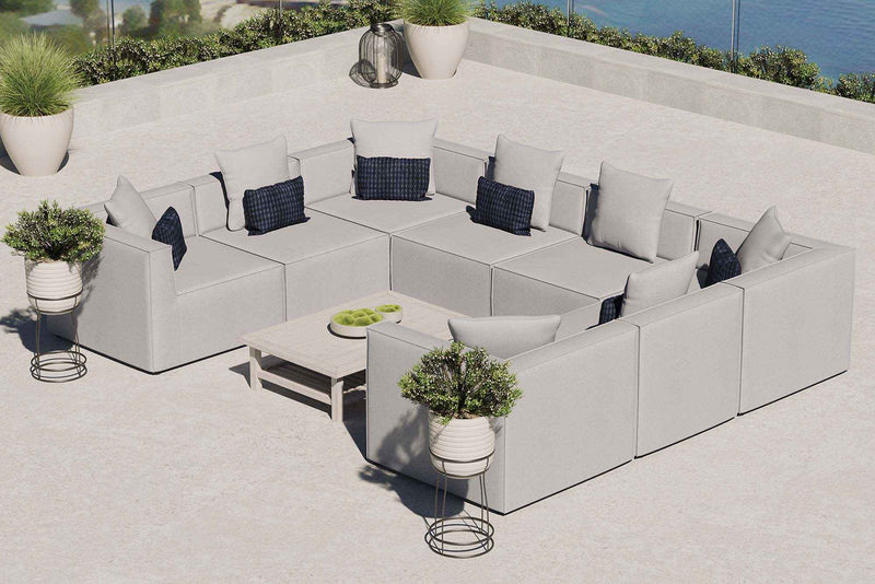 Patio Elegance Saybrook 8-Piece Outdoor Upholstered Sectional Sofa by Modway