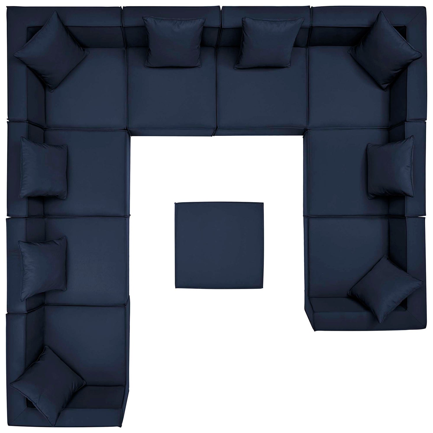 Saybrook 10-Piece Navy Outdoor Sectional Sofa by Patio Elegance