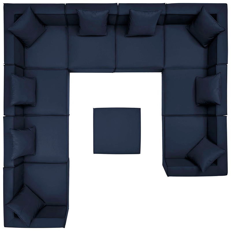 Saybrook 10-Piece Navy Outdoor Sectional Sofa by Patio Elegance - Patio Elegance