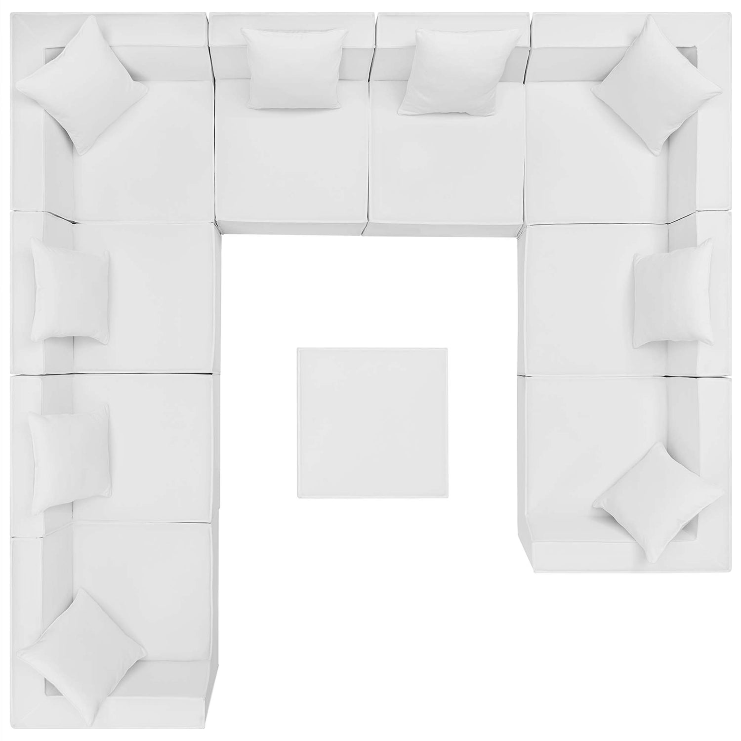 Saybrook 10-Piece White Outdoor Sectional Sofa by Patio Elegance