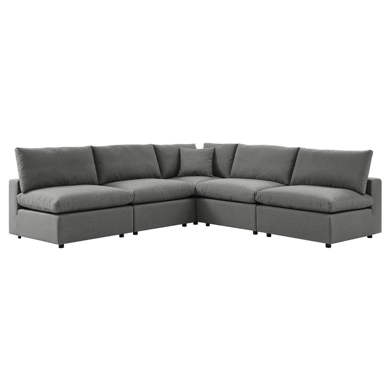 Patio Elegance Commix 5-Piece Outdoor Sectional Sofa Set by Modway - Patio Elegance