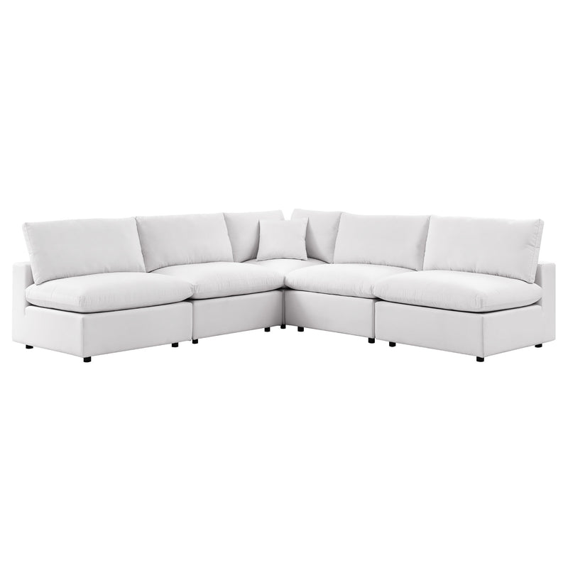 Patio Elegance Commix 5-Piece Outdoor Sectional Sofa Set by Modway - Patio Elegance