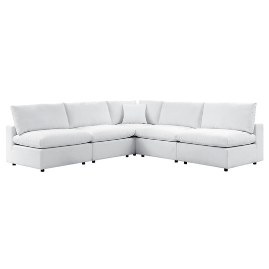 Commix 5-Piece Outdoor Sectional Sofa – Sunbrella® White Collection Exclusively at Patio Elegance