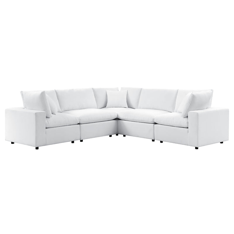 Commix 5-Piece Outdoor Patio Sectional Sofa – White (Sunbrella® Edition) by Patio Elegance - Patio Elegance