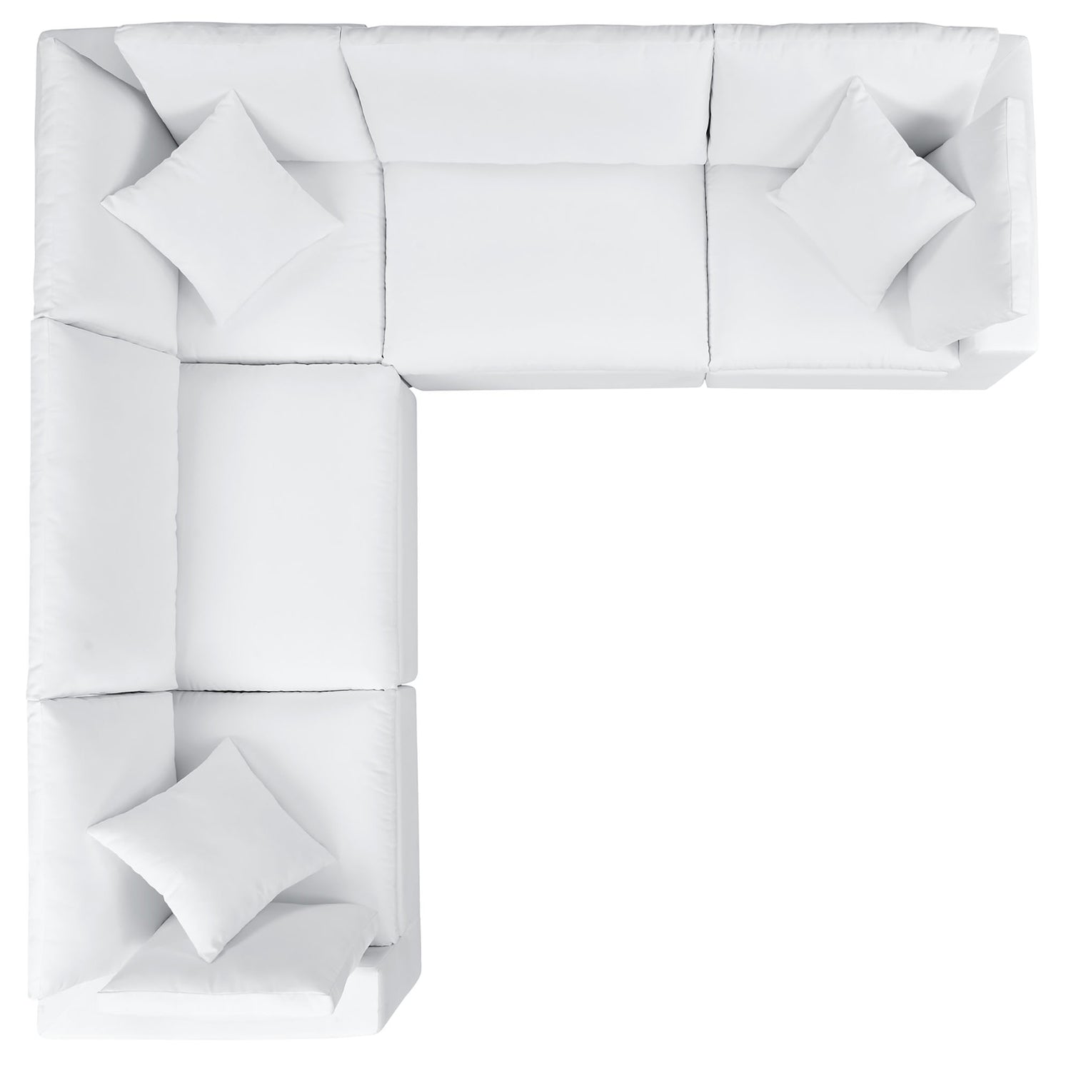 Commix 5-Piece Outdoor Patio Sectional Sofa – White (Sunbrella® Edition) by Patio Elegance