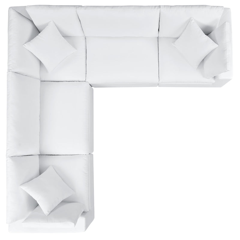 Commix 5-Piece Outdoor Patio Sectional Sofa – White (Sunbrella® Edition) by Patio Elegance - Patio Elegance