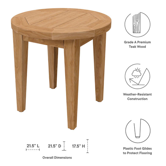Modway Brisbane 3-Piece Grey Teak Outdoor Patio Set