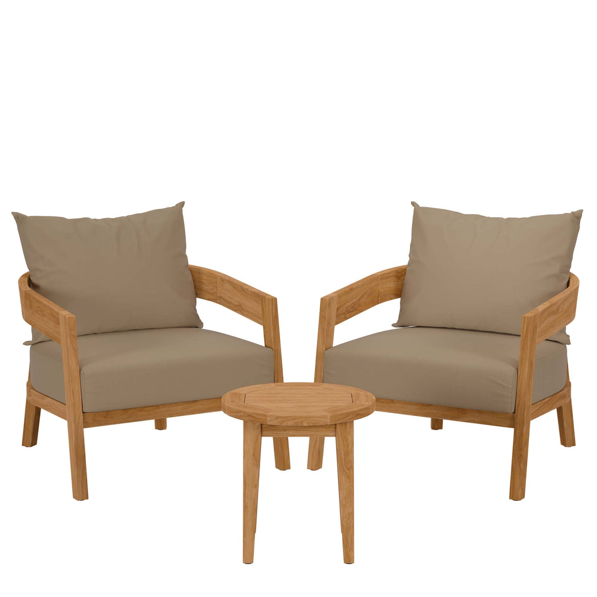 Brisbane 3-Piece Teak Outdoor Patio Set – Modway