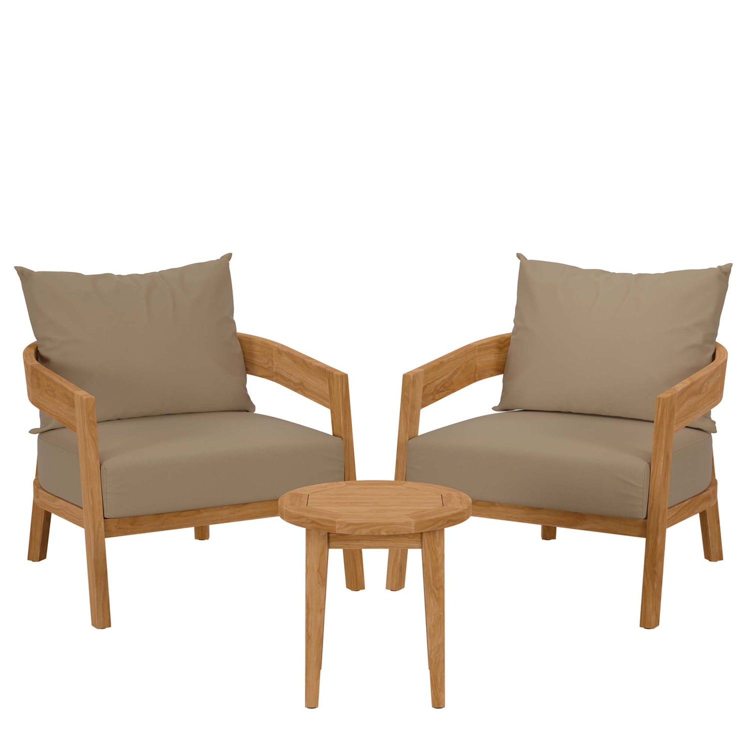 Brisbane 3-Piece Teak Outdoor Patio Set – Modway