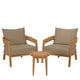 Brisbane 3-Piece Teak Outdoor Patio Set – Modway