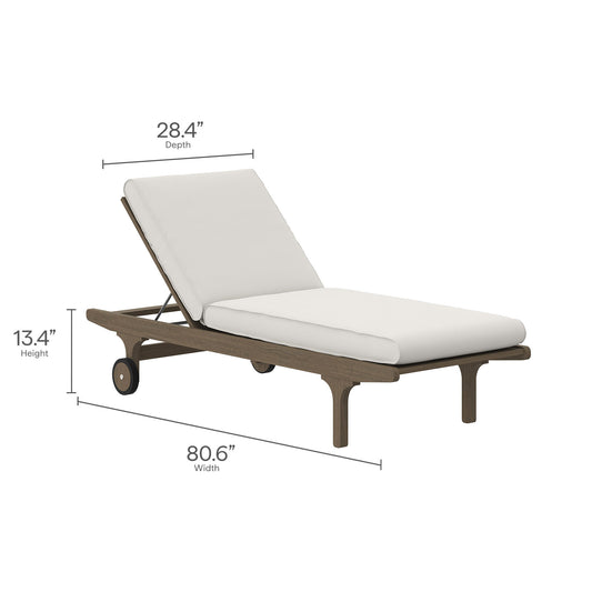 Saratoga 3-Piece Teak Outdoor Chaise Lounge Set – Modway
