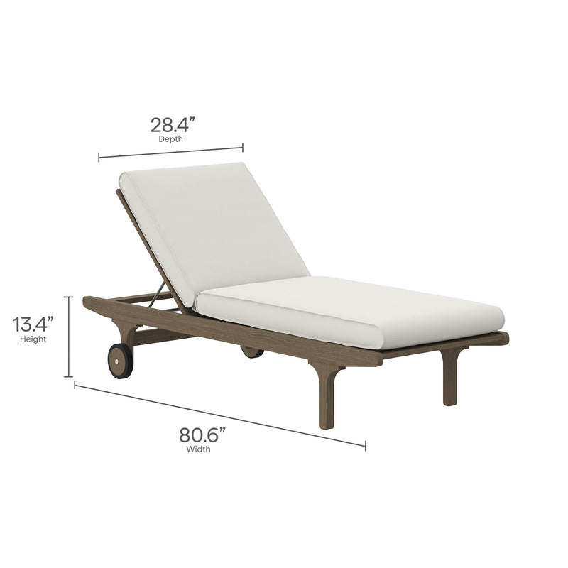 Saratoga 3-Piece Teak Outdoor Chaise Lounge Set – Modway - Patio Elegance