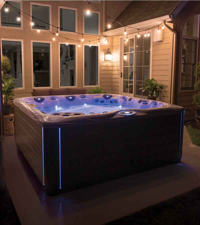 Pinnacle 7-Person Luxury Hot Tub – 8' Spa with Lounger, Captain’s Chair, and Love Seat