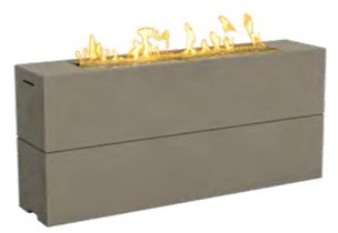 Milan Tall Linear Firetable in Smoke Heavy-Textured Finish with FyreStarter Ignition, NG - 215SM11H8NC