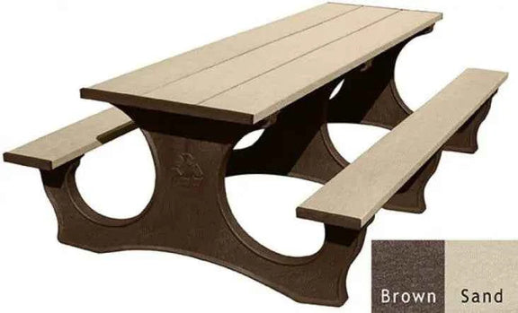 Polly Tuff Easy Access 8 Ft Picnic Table – Durable, ADA-Friendly Outdoor Seating