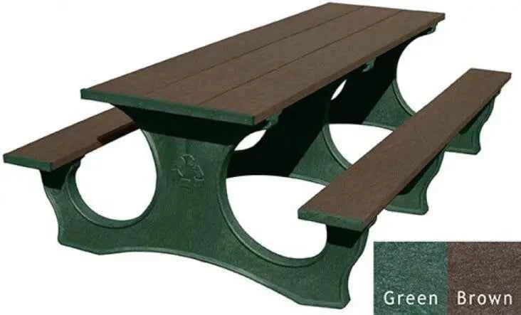 Polly Tuff Easy Access 8 Ft Picnic Table – Durable, ADA-Friendly Outdoor Seating