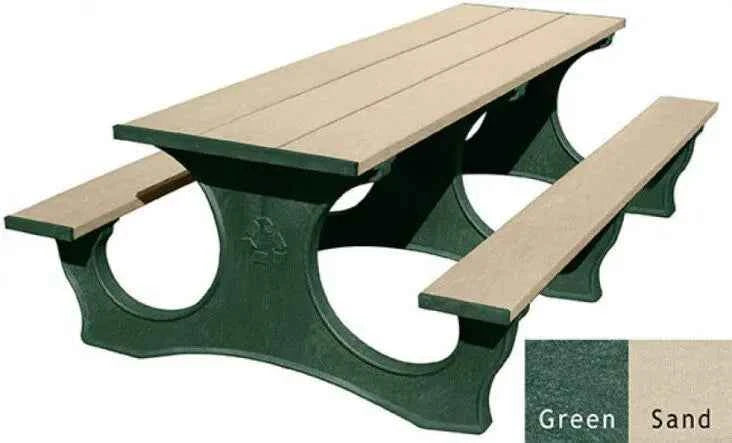 Polly Tuff Easy Access 8 Ft Picnic Table – Durable, ADA-Friendly Outdoor Seating