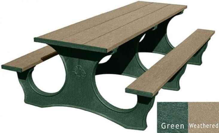 Polly Tuff Easy Access 8 Ft Picnic Table – Durable, ADA-Friendly Outdoor Seating