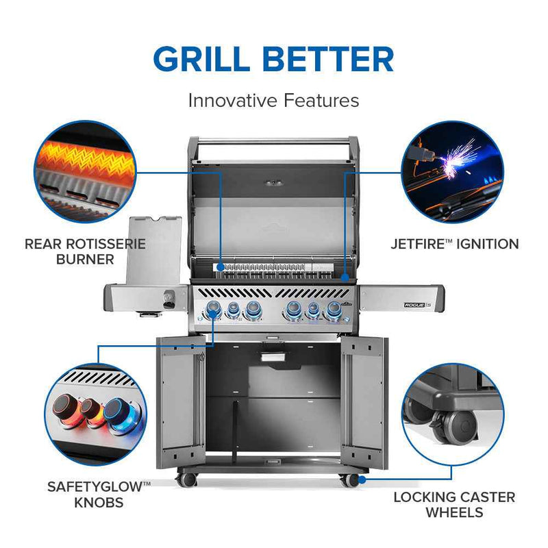 Patio Elegance Rogue® PRO‑S 525 RSIB Gas Grill with Infrared Side and Rear Burners