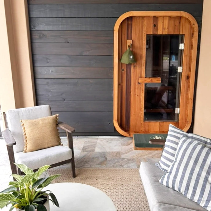 Duo Outdoor Sauna - 2 Person w/ Harvia Spirit Wi-Fi 8kW Heater